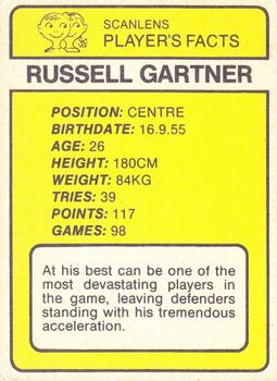1981 Scanlens #7 Russell Gartner Back
